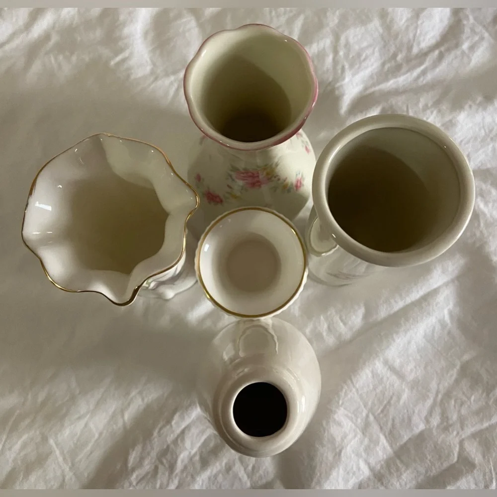 Five Vintage Floral Vases Bundle, Perfect Gifts, Just Ask To Be Split Please